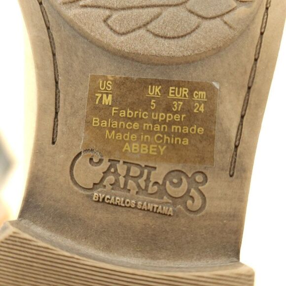 Carlos Womens Abbey Western Ankle Boots 7 Tan Fabric Strappy Chic Booties - Picture 8 of 11